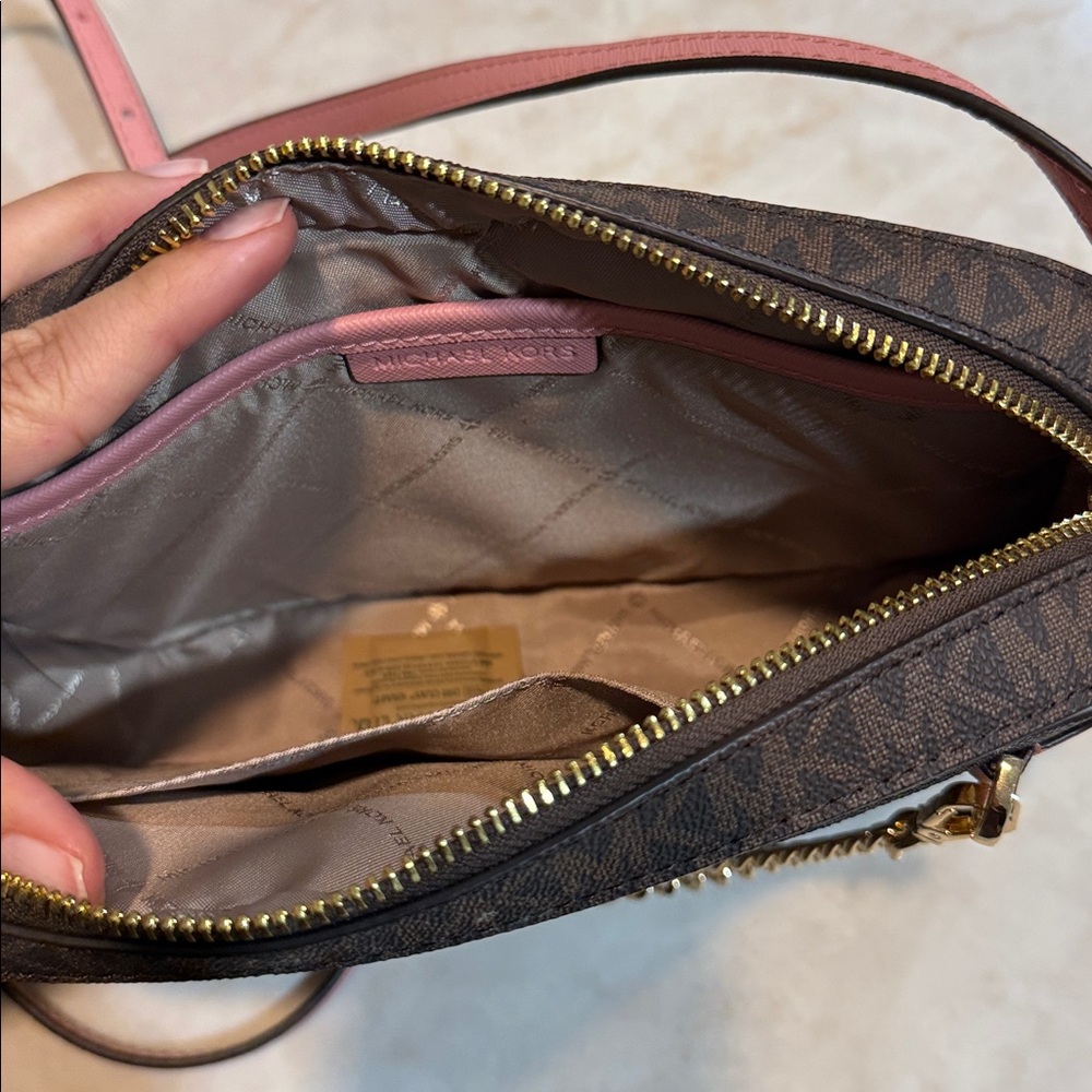 MICHAEL KORS Jet Set Large Saffiano Leather Crossbody Bag Primrose New - Picture 6 of 6